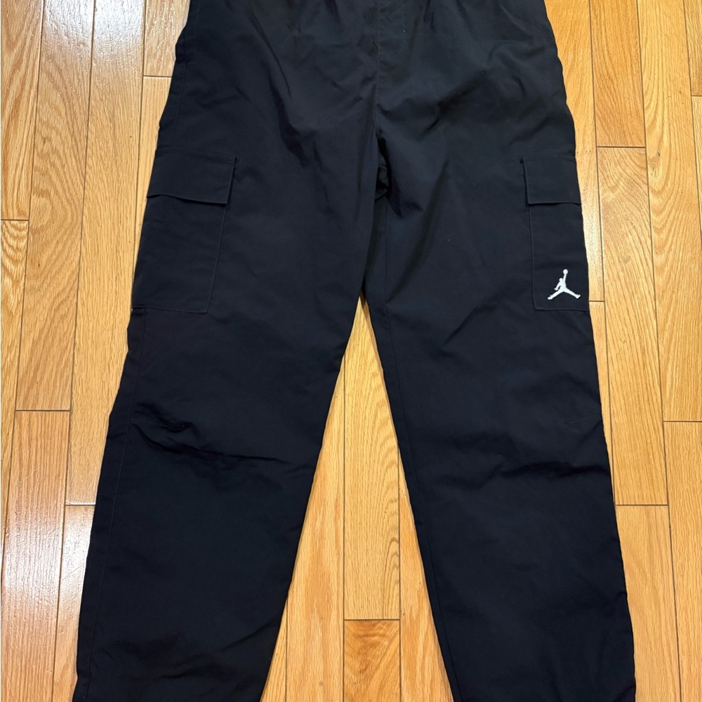 Nike Air Jordan Black Kids Double Cargo Pants with White Jumpman Patch